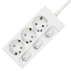 원스탑 이동형 멀티 콘센트 3구, 10m, 화이트, 1개