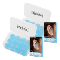 이어대미 소음 방지 실리콘 이어플러그 블루, 2개, 12개입