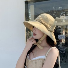 아뗄릭 라차 리본 스트랩 접이식 벙거지 모자 10282