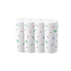 可洗式廚房厚紙巾 花草圖案, 50張, 4捲