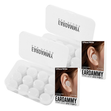 이어대미 소음 방지 실리콘 이어플러그 화이트, 2개, 12개입