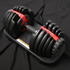 플러그피트니스 다이얼 무게조절 덤벨, 24kg, 1개, Black