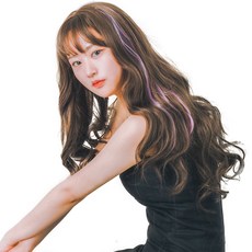 가발위드 투톤 웨이브 컬러 헤어피스 5p + 트윙클 붙임머리 세트, 블랙라일락(피스), 랜덤발송(트윙클 붙임머리), 1개