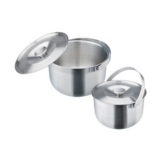 MiyAco 米雅可 品味316不銹鋼調理鍋2件組 附蓋, 16cm + 22cm, MY-A04C022, 1組