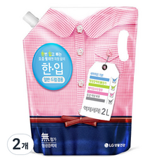 한입 액체세제 일반 / 드럼 겸용 리필, 2L, 2개