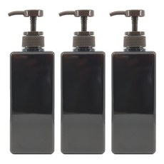 newnlook 方形按壓瓶 廚房洗潔精補充瓶 洗髮精分裝空瓶 650ml, 3個, 棕色