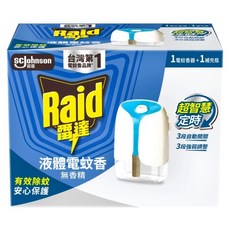 Raid 雷達 超智慧薄型液體電蚊香組 無臭無味 電蚊香器*1+補充瓶41ml*1, 1盒, 41ml