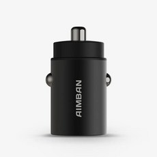 AIMBAN 車用超高速110W點菸器雙孔嵌入式充電器, 黑色, ABN-LAB-CUA-110W