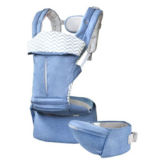 PUKU 藍色企鵝 Triple + 三合一全方位腰凳揹巾 丹寧/杏色/銀灰, 不適用, 丹寧色