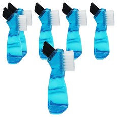 輕巧便攜假牙清潔刷 適用透明牙套 隱適美-藍, 1入, 6支