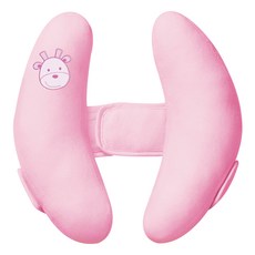 兒童安全座椅頭部固定枕 附魔鬼氈 間距可自由調整, 粉色, 1個