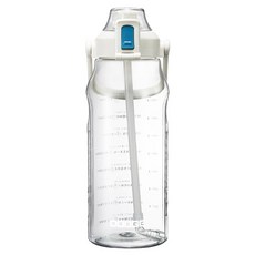 DODGE 道奇 Tritan 戶外防摔彈蓋吸管運動水壺, 1.5L, 1個, 白色