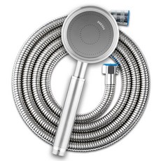 Kkalkkomsyap 304不鏽鋼蓮蓬頭+淋浴軟管組, 銀色, 1組