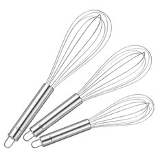 키친켓 베이킹 스텐 거품기 3종세트, 실버, 1세트