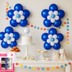 PARTYSHOW 3層花朵氣球, 藍色, 4件