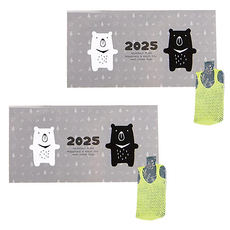 conifer 綠的事務 2025年48K輕巧月計畫本-熊熊好朋友+吊嘎涼爽超輕提袋, 2入