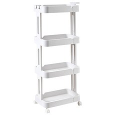 FAmILyLIFE 生活 多功能移動式4層隙縫置物推車, 白色