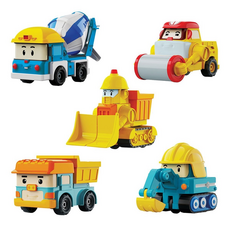 ROI TOYS 救援小英雄波力 迷你工程車好朋友玩具5件組, 1套, 多色