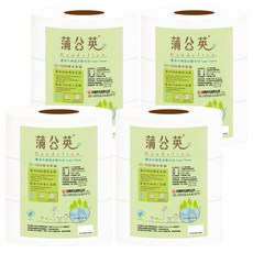 蒲公英 環保大捲筒衛生紙, 216mm, 3捲, 4袋
