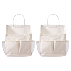 FaSoLa 多用途小清新多格收納掛袋 42 x 23cm 壁掛式, 米白色, 2組