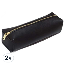 TODAY LIVING 簡約基本款皮革鉛筆盒 R69025B, 黑色, 2個