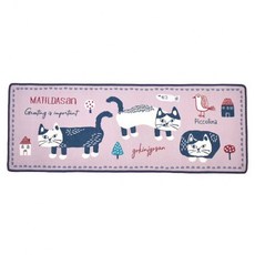Kusuguru Japan 日本眼鏡貓Matilda-san系列 超吸水防滑厚絨減壓長型地墊, 粉紫色