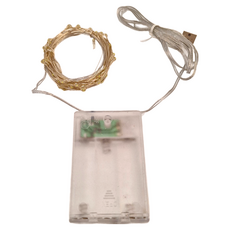 LED銅線燈, 5公尺 50LED燈, USB供電, 白色, 1組