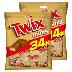 Twix 特趣 迷你焦糖夾心巧克力, 340g, 2袋