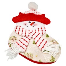 毛球帽聖誕襪 - 雪人，32cm, 1雙