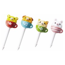 KAI 貝印 動物咖啡杯食物叉 P-3246 8支, 1組, Multi-color
