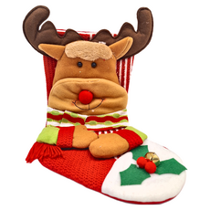 立體綠葉聖誕襪-鹿, 42 x 29cm, 1雙