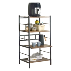 BALF 琦晟傢俱 電器架, 黑色烤漆 + 深色木板, 4層