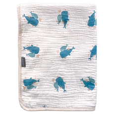 CHU-MI 啾米 竹纖維隔尿墊 柔軟透氣, 鯨魚 白色, 1條