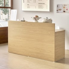 필웰 무노 카운터 인포데스크 1600 확장형 방문설치, 내추럴오크