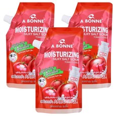 A BONNE' 嫩白身體去角質沐浴鹽 番茄+牛奶 潤滑肌膚 提亮膚色, 350g, 3包