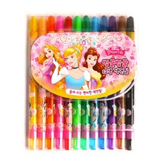 디즈니 프린세스 빙글빙글 색연필 랜덤 발송, 12색