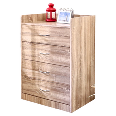 BuyJM 四層斗櫃 衣物收納櫃 居家儲物櫃 12kg, 4個, 漂流木色, 62公分