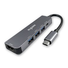 마이기어 5 in 1 C타입 USB 3.0 멀티 허브 4K HDMI PD100W 삼성 DEX 미러링 호환 MYGR-UH5P1, 1개, 실버그레이