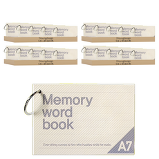 2Youngdesign A7扣環單字卡, 奶油白色, 20本