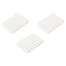 Block Mart 現代矽膠香皂盤, 白色, 3個