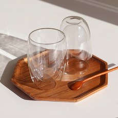 李優雅女士耐熱雙層玻璃杯 450ml, 單色, 2個