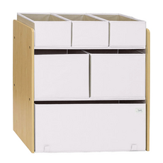 3 sprouts 玩具收納櫃, 尺寸 69.5x28x65cm, 再生聚酯纖維 塑合板, 米白, 3層