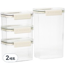 키볼리 클리어 투명 밀폐용기 4조 세트, 2세트, 460ml 2p + 700ml + 1.8L