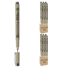 SAKURA 櫻花 SDK-G6B 灰階代針筆 E1 筆格邁藝術字, Gray Tones, 12支