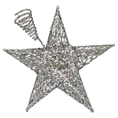 亮片彈簧樹頂星, 25cm 銀色, 1個