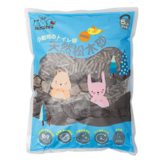 minifeet 小動物崩解型天然松木砂 無毒 可生物分解 低粉塵 吸收力強, 5lb, 5L, 1包, 活性碳