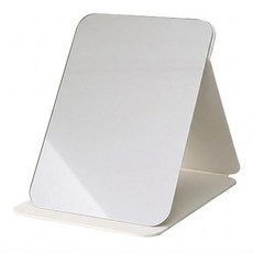 인아트 다용도 깔끔 접이식 휴대용 거울 대형 18 x 25 cm, 베이지