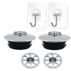 ddobakicom 浴缸過濾網+浴缸塞套組+吸盤式塞子掛勾, 2套