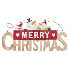 雪人木質英文牌吊飾 聖誕裝飾, 不適用, 26 x 13cm, 1個