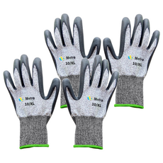 美拓 13針灰黑丁睛防切割透氣手套, XL, 灰黑色, 2雙